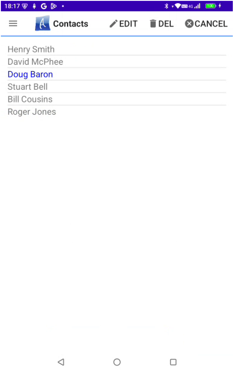 Contacts Screen